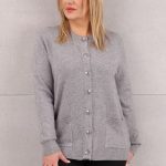 Sweter damski rozpinany szary Dla puszystych Femimoda.pl