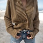 Sweter 100% bawełna rozpinany beżowy