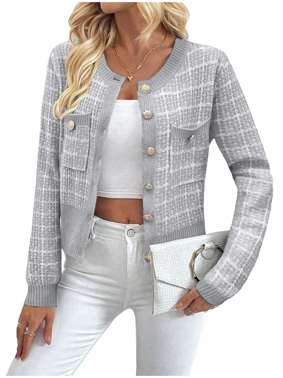 sweterek-rozpinany-damski-583atz-1.jpg ELEGANCKI SWETER ROZPINANY DAMSKI GUZIKI MODNY CIEPŁY - obrazek 1