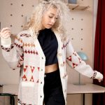 Damski Sweter Rozpinany Oversize Iriedaily Britty Knit Beżowy