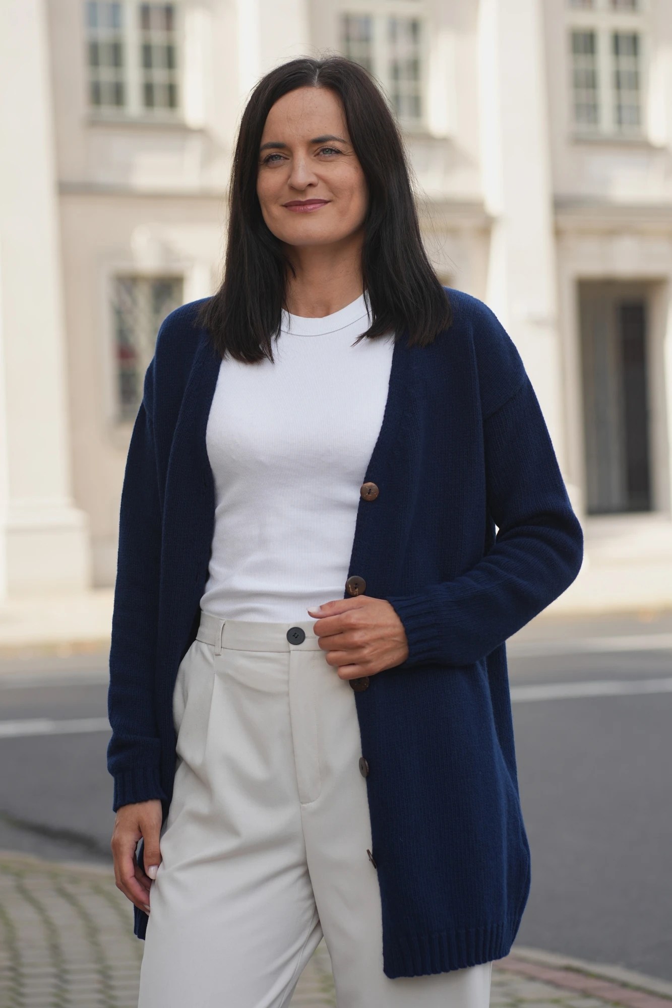 welniany-kardigan-770yke.jpg Wełniany Kardigan Kelly granatowy - obrazek 1