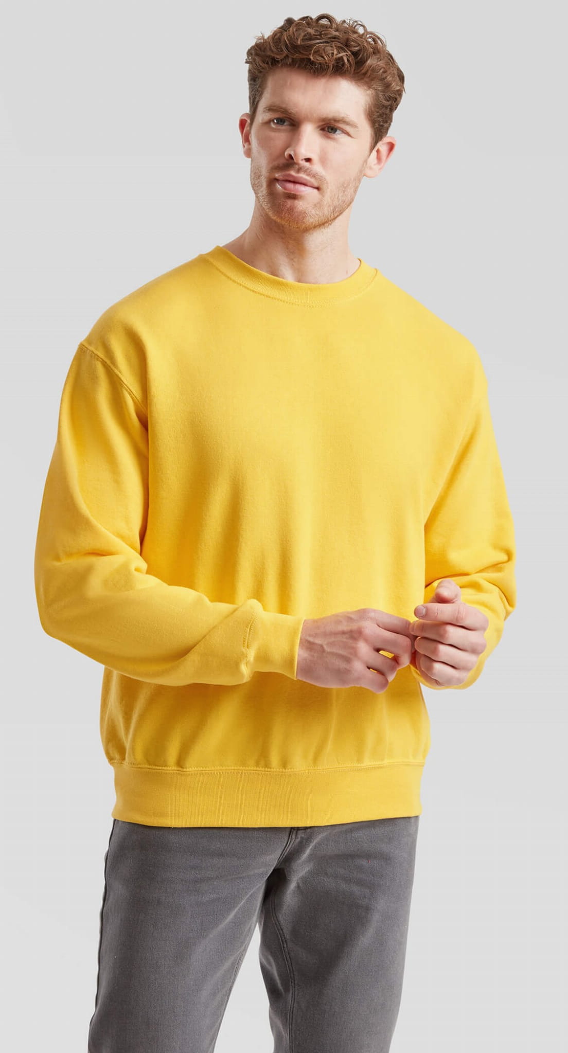 zolta-bluza-132ltc.jpg Bluza męska bez kaptura żółta Fruit of the Loom - obrazek 1