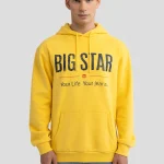 Bluza męska z kapturem z logo BIG STAR żółta Ashlyno 201
