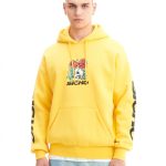 Żółta bluza z kapturem i nadrukami CROPP 4424W 11X
