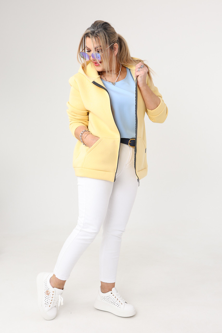 zolta-bluza-damska-344vyb.jpg Bluza damska rozpinana PLUS SIZE żółta 44 52 44 - obrazek 1