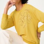 Żółta bluza damska Cora Jersey z haftem – Golden Glow